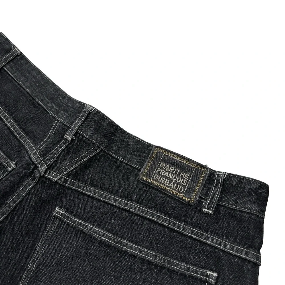 Vintage 90s Marithe Francois Girbaud Jeans Black Baggy Carpenter Utility 42x31